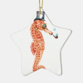 Seahorse Steampunk Keramisch Ornament (Links)