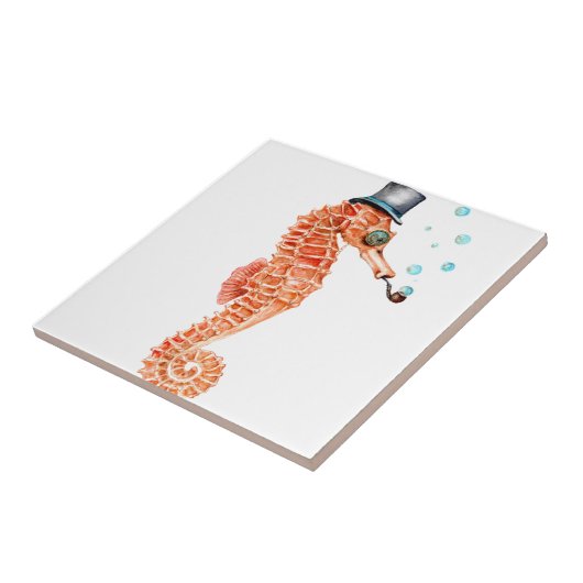 Seahorse Steampunk Tegeltje (Zijkant)