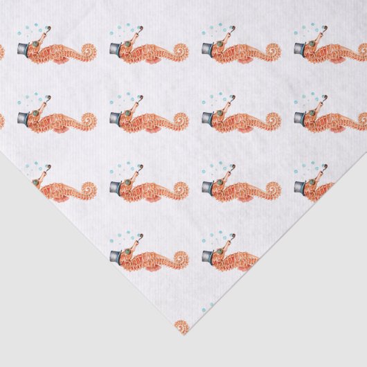 Seahorse Steampunk Tissuepapier (Detail)