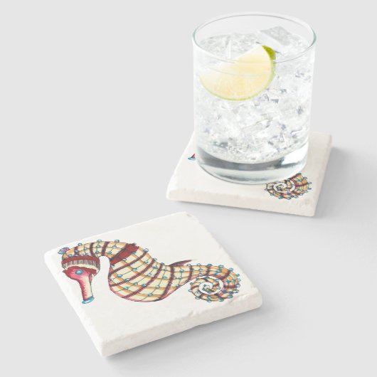 Seahorse Stone Onderzetter (Zijkant)