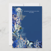 Seahorse strand butterfly blue oranje bruiloft kaart (Achterkant)