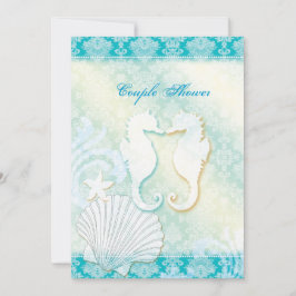 Seahorse Summer Beach Wedding Couples Shower Kaart