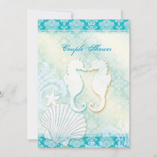 Seahorse Summer Beach Wedding Couples Shower Kaart