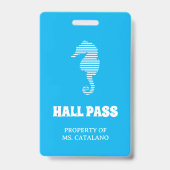 Seahorse Teacher Hall Pass Badge (Achterkant)