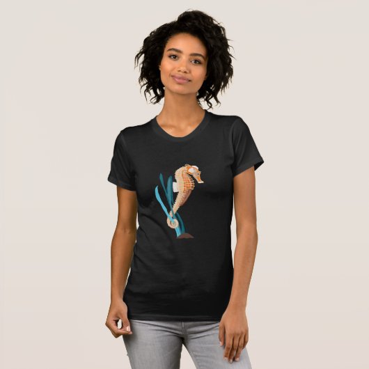 Seahorse tethered on Seaweed T-shirt (Voorkant volledig)