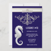 Seahorse thema zomer strand verjaardag marine wit kaart (Voorkant)