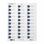 Seahorse Theme Navy Damask Return Address Labels (Full Sheet)