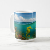 Seahorse Trio bij Coral Reef Koffiemok (Voorkant links)