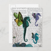 Seahorse trio met Wings Briefkaart (Voorkant / Achterkant)