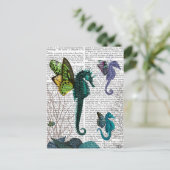 Seahorse trio met Wings Briefkaart (Staand voorkant)
