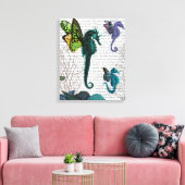 Seahorse trio met Wings Canvas Afdruk (Insitu (Woonkamer))