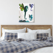 Seahorse trio met Wings Canvas Afdruk (Insitu (Slaapkamer))