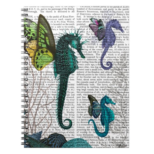 Seahorse trio met Wings Notitieboek (Voorkant)