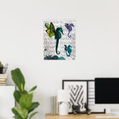 Seahorse trio met Wings Poster (Thuiskantoor)