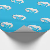 Seahorse Tropical Blue kerstwrapping Paper Cadeaupapier (Hoek)