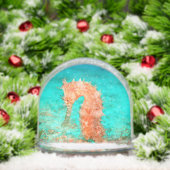Seahorse tropical carribean turquoise orange  sneeuwbol (Kerstmis)