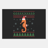 Seahorse Ugly KerstSweater Funny Zee Fish Inpakpapier Vel (Voorkant)