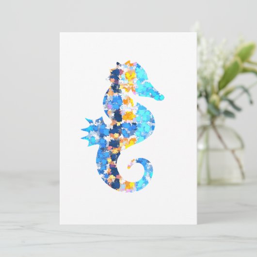 Seahorse Uitnodigingen (Staand voorkant)
