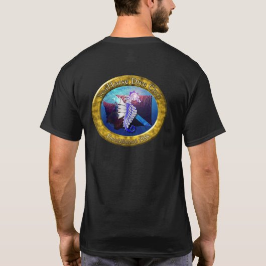 SeaHorse Undersea Club Crest T-shirt-Shirt T-shirt (Achterkant)