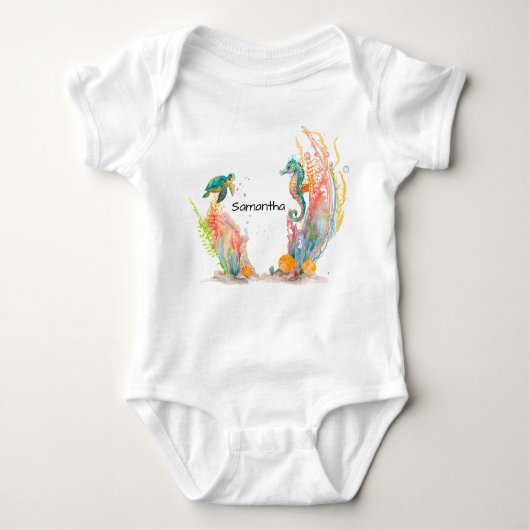 Seahorse Underwater Personalized Romper (Voorkant)