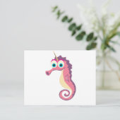 Seahorse Unicorn Cute Briefkaart (Staand voorkant)