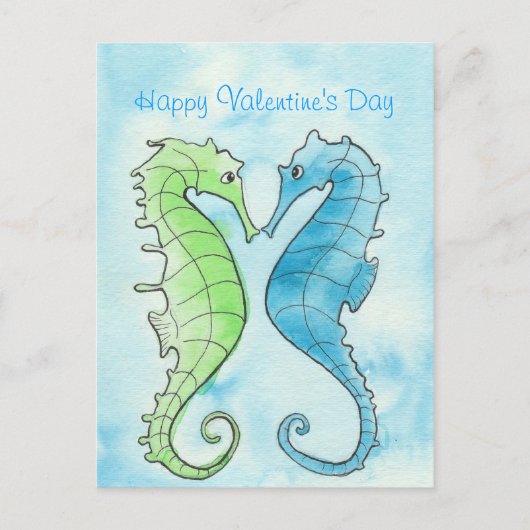 Seahorse Valentine Feestdagenkaart (Voorkant)
