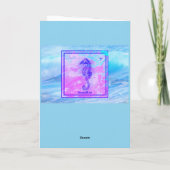 Seahorse Verjaardag Kaart met Wave Achtergrond (Achterkant)