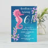 Seahorse verjaardagsuitnodiging kaart (Staand voorkant)