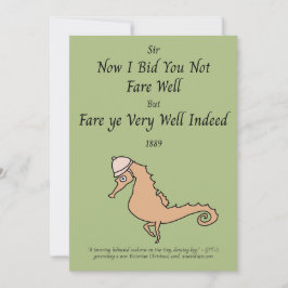 Seahorse Victoriaanse Vakantieauto Feestdagenkaart