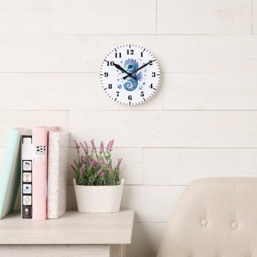 Seahorse Wall Clock Ronde Klok (Leeskamer)