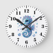 Seahorse Wall Clock Ronde Klok (Voorkant)