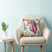 Seahorse Waterverf Print Kussen (Stoel)