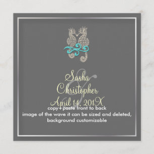Seahorse Wedding Invitations Kaart