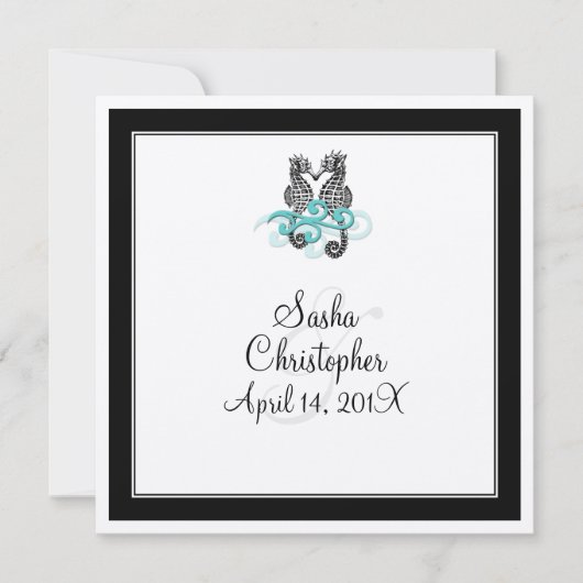 Seahorse Wedding Invitations Kaart (Voorkant)