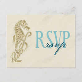 Seahorse Wedding RSVP Card