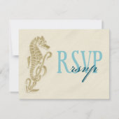 Seahorse Wedding RSVP Card (Voorkant)