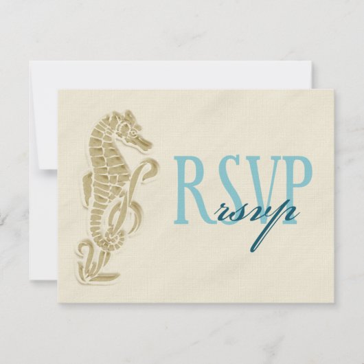 Seahorse Wedding RSVP Card Kaartje (Voorkant)