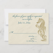 Seahorse Wedding RSVP Card Kaartje (Achterkant)