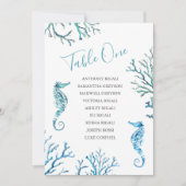 Seahorse Wedding Seating Chart, Table Plan Kaart (Voorkant)