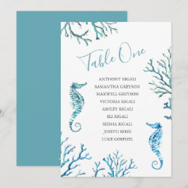 Seahorse Wedding Seating Chart, Table Plan Kaart