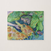 Seahorse Whisperer Mermaid waterverf art Legpuzzel (Horizontaal)