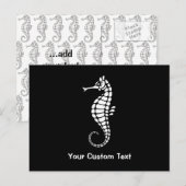 Seahorse White Briefkaart (Voorkant / Achterkant)
