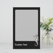 Seahorse White Briefpapier (Staand voorkant)