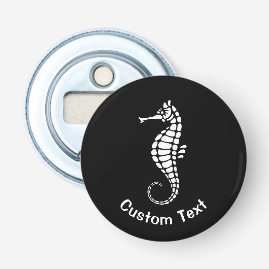 Seahorse White Button Flesopener (Voorkant)