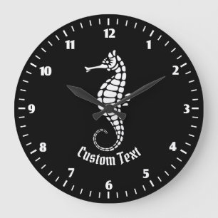 Seahorse White Grote Klok