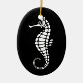 Seahorse White Keramisch Ornament (Voorkant)