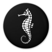 Seahorse White Keramische Knop (Voorkant)