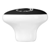 Seahorse White Keramische Knop (Zijkant)