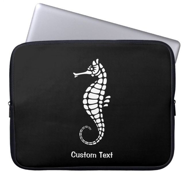 Seahorse White Laptop Sleeve (Voorkant)