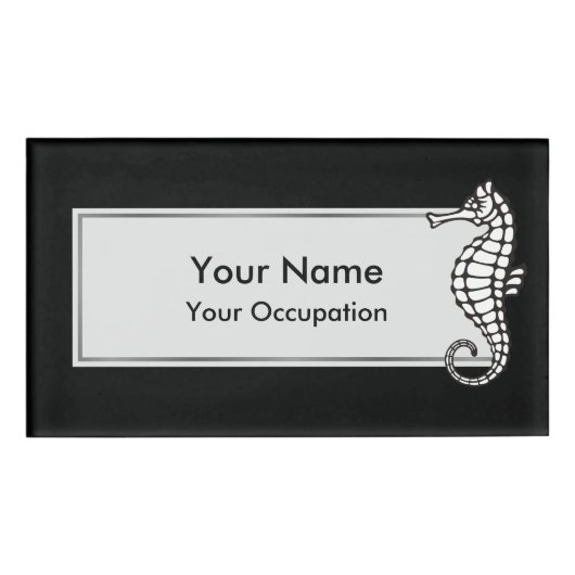 Seahorse White Naambadge (Voorkant)